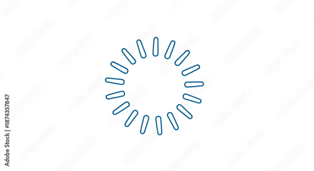 Fototapeta premium A minimalist blue logo resembling a sunburst on a white background