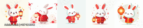 vector character rabbit dressed in Chinese New Year