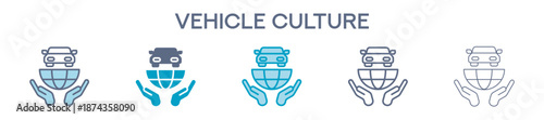 Vehicle Culture Element For Design Graphic - Multi Styles. Vector Illustration Of Two Colored And Black. Multiple Icons Designs Can Be Used For Mobile, Ui, Web 
