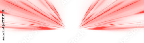 Neon red laser streaks flow along urban streets. Glowing energy swirls, motion lines, road and wave trail patterns highlight futuristic traffic speed. Vector illustration PNG.