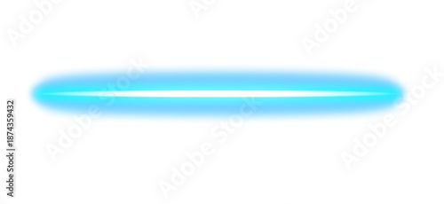 Tableau sur toile Glowing Blue Neon Line, Futuristic Light Saber on Transparent Background