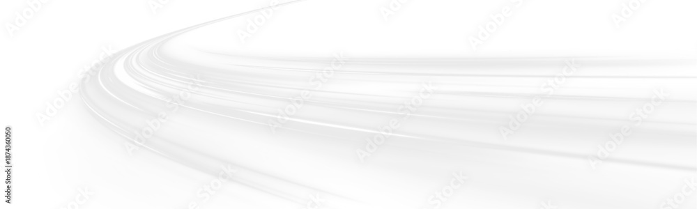 Obraz premium Neon white laser lines flow along a city road. Glowing wave trails, motion swirls, and energy lines create futuristic traffic visuals. Vector illustration PNG.