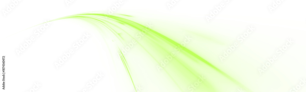 Obraz premium Neon green laser lines curve along nature city road. Motion trails, glowing wave energy, swirling lines create futuristic traffic movement, speed. Ecology, eco car, biofuel. Vector illustration PNG. 