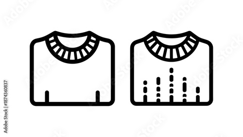 Set of Minimalist Winter Sweater Line Icons for Fashion and Seasonal Apparel Design