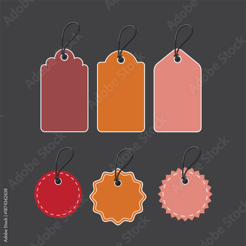PrintMinimal Vintage Price Tags Set in Warm Earth Tones