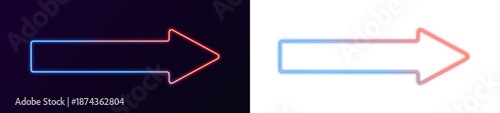 Gradient arrow frame featuring electric LED glow and glowing borders. Futuristic box line produces precise structure with soft light in PNG. Neon appears one time as accent vector.