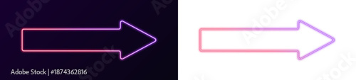 Gradient arrow frame with electric LED illumination and futuristic borders. Box line form creates sharp edges with smooth light in PNG. Neon is used once as subtle highlight vector.