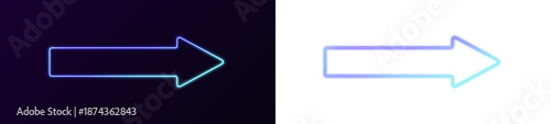 Gradient arrow frame with electric LED illumination and futuristic borders. Box line form creates sharp edges with smooth light in PNG. Neon is used once as subtle highlight vector.