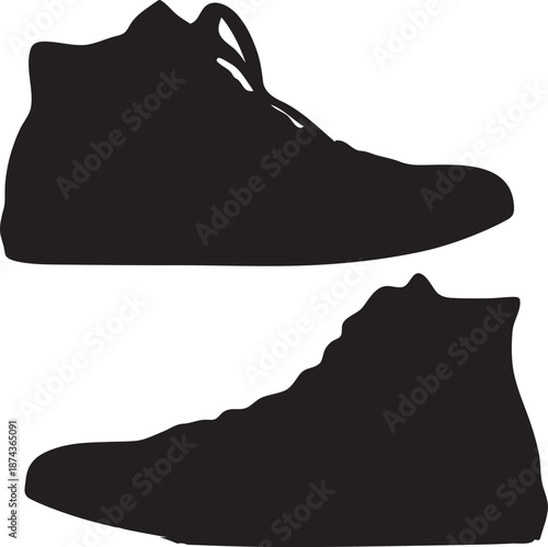 black silhouette of a shoe pair of shoe black sillhoutte 