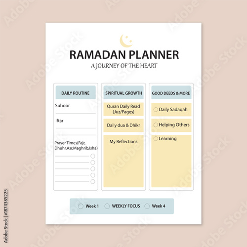 Ramadan planner, Ramadan 2026 Daily Planner, Fasting planner, Prayer & Reflection Tracker, Islamic Ramadan Journal & Organizer – Suhoor, Iftar & Salah Planner, Muslim Daily Planner for Ramadan 