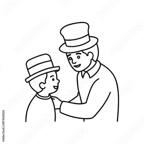 dad son to wear a leprechaun hat 