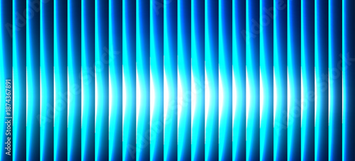 Glowing neon waves form vibrant circular gradient with fractal glass effect and blending purple cyan colors. Futuristic and dreamy background with wave effect adds fluid movement and dynamic depth