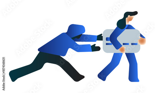 Abstract illustration of credit card fraud and identity theft concept.