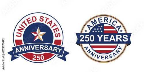 made in usa label, American Independence 250 Years Anniversary Logo Design