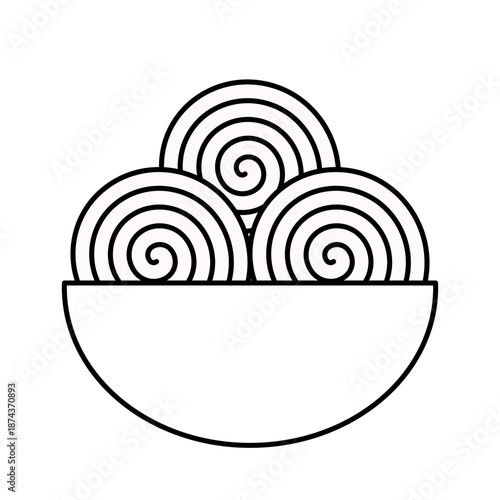 Chinese Noodles Chinese Restaurant Logo Design Chinese New Year Symbol White Simple Vector Editable Stock Illustrations
