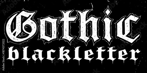 Dramatic gothic blackletter typography with dripping effect on a dark background