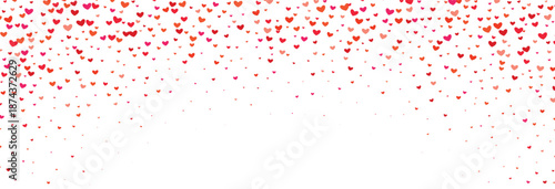 falling down heart shaped confetti pattern splashed red 