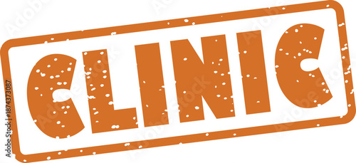 Clinic rubber stamp graphic design element