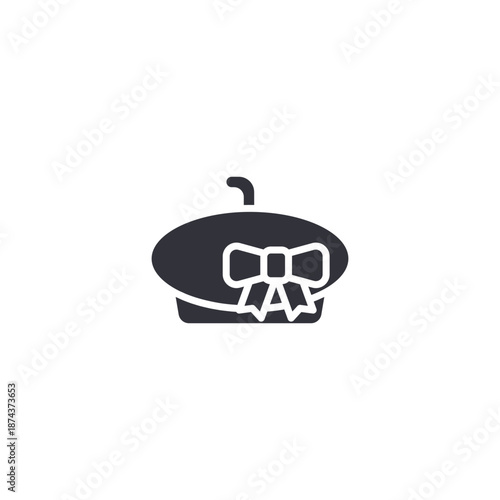 Pilgrim or traditional bonnet hat icon representing historical costume, cultural attire, and classic headwear style.