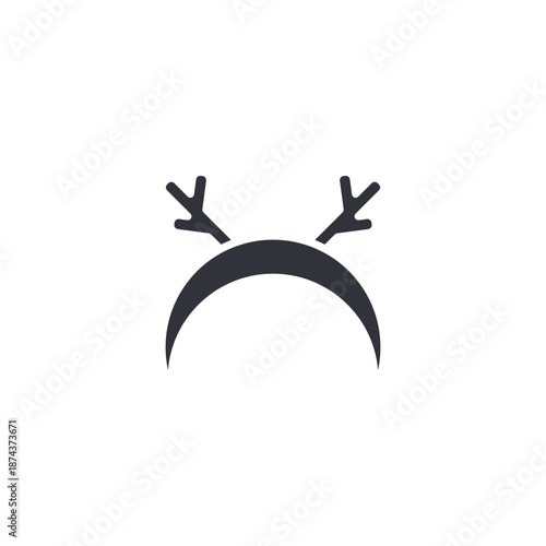 Reindeer antler headband icon symbolizing Christmas celebration, holiday costume accessory, and festive party outfit.