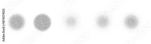 Noise texture circle gradient collection. Grain round shapes. Abstract shape grunge circular brush. Circle noise gradient stipple texture.