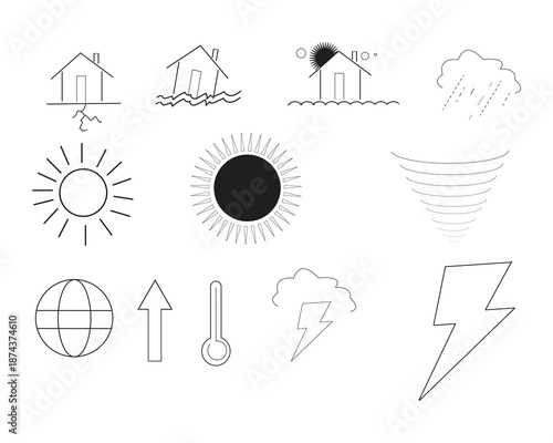 set of vector icons of house