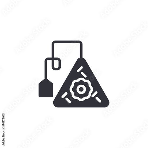 Tea bag inside cup icon symbolizing herbal infusion process and natural hot beverage preparation.