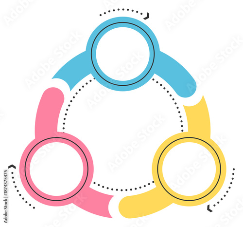 Circle chart template with three elements, infographic template