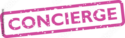 Pink concierge stamp with white background