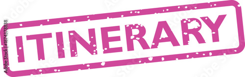 Pink itinerary rubber stamp graphic element