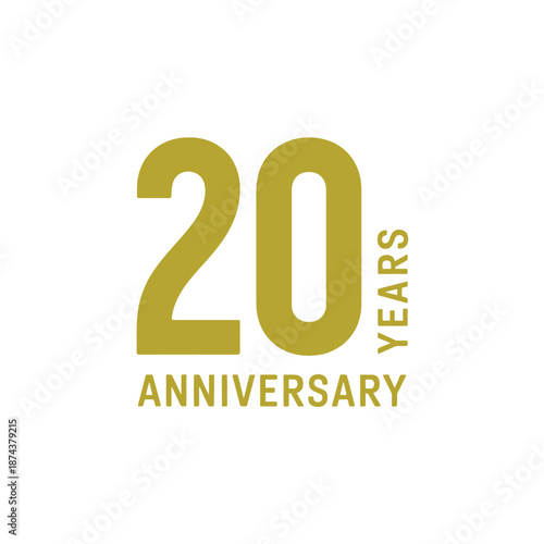 Celebrating two decades a golden 20 with years anniversary text displayed