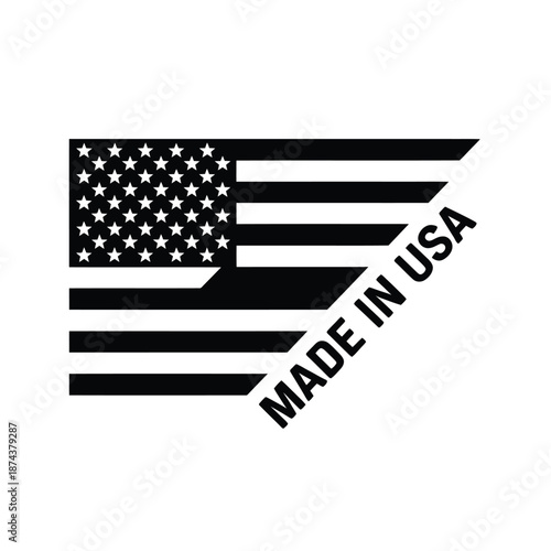 American flag graphic with made in usa text a patriotic design element