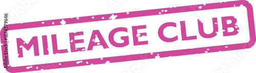 Pink mileage club rubber stamp logo design element