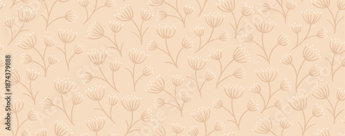seamless floral beige pattern simple botanical ditsy