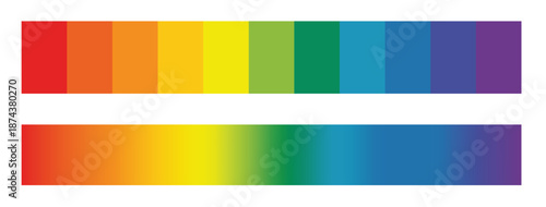 Light spectrum color Retro design element. Color scheme from infrared to ultraviolet. Color palette, gradient