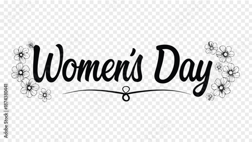 Celebrate Women's Day with elegant floral typography design