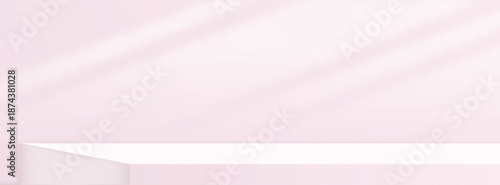 Pink pastel abstract background with overlay lights and shadows backdrop 3d illustration empty display scene presentation