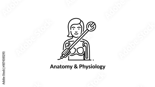 Anatomy and Physiology Icon: Human Body Study and Medical Research