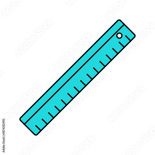 Ruler Flat design style measuring tool symbolizing precision ideal for pattern making and craft planning.
