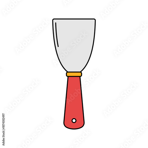 Putty Knife Flat design style flat spatula tool symbolizing surface smoothing ideal for craft repair and material application.