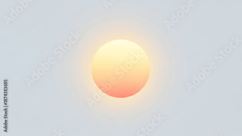 A vibrant orange sun shining brightly in a clear blue sky during sunset