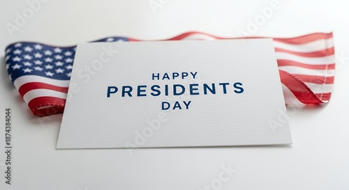 Happy Presidents Day Greeting with American Flag.