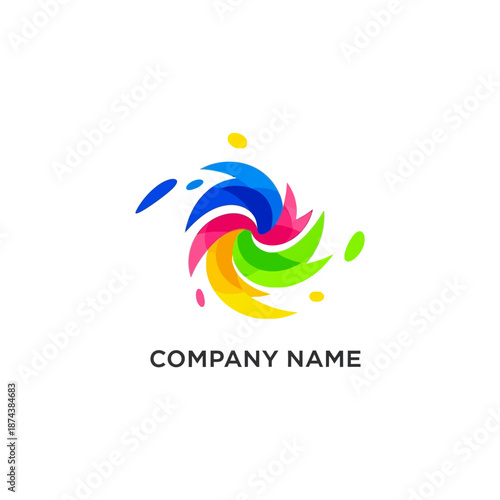 Colorful Swirling Logo Design Element.