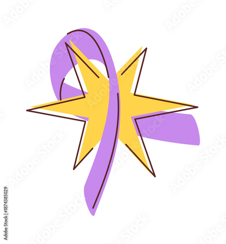 Twinkle star cancer ribbon loop