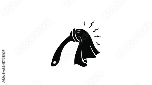 Hot towel with steam rising