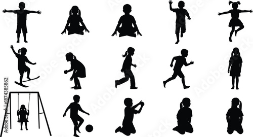 Silhouette set of people in photography studio poses including standing, sitting and camera tripod scenes, professional photographer workflow collection isolated on white backgroundWeb