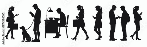 silhouettes of diverse individuals in various everyday 