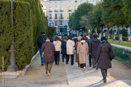 BAck view of a tourist group