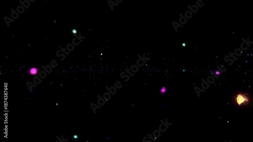 Animation of space nebula towards light loop Animation. Glowing galaxies and stars passing footage video background, Starry night sky motion video moving along the Milky Way