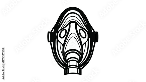 Simple gas mask illustration on white background